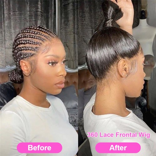 Straight Transparent 360 Lace Front Wig Human Hair Wigs | Human Hair Wig | Lace Front